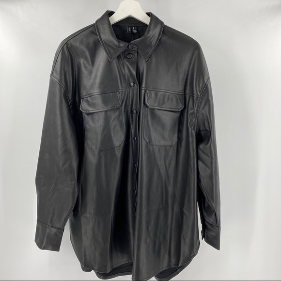 Vero Moda paulina faux leather shacket NWT - Picture 3 of 8